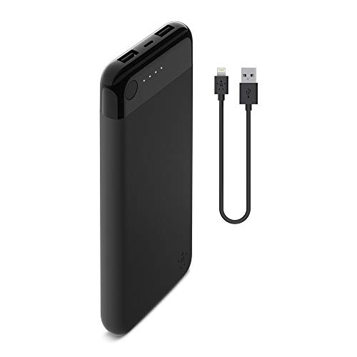 Belkin - Batterie Externe Lightning Pocket Power Bank 10000 mAh (Sécurité Certifiée) pour iPhone et iPad – Noir (Câble Lightning inclus)