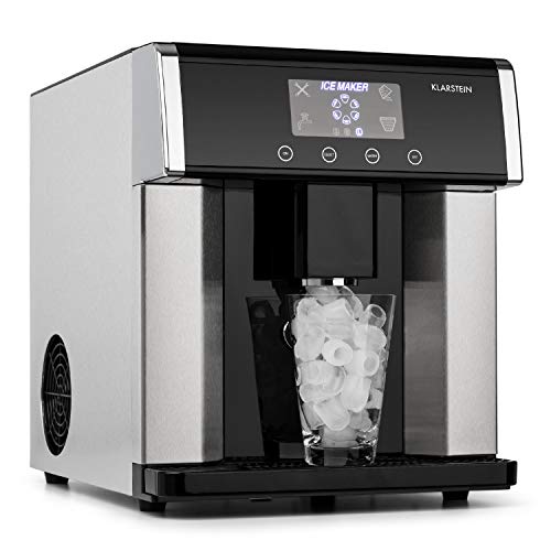 Klarstein Ice Age - Machine à glaçons, 15 kg de glace/jour, Ecran LCD intuitif, 3 tailles de glaçons